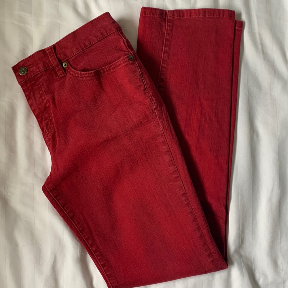 Lauren Ralph Lauren Straight Leg Jeans in Red